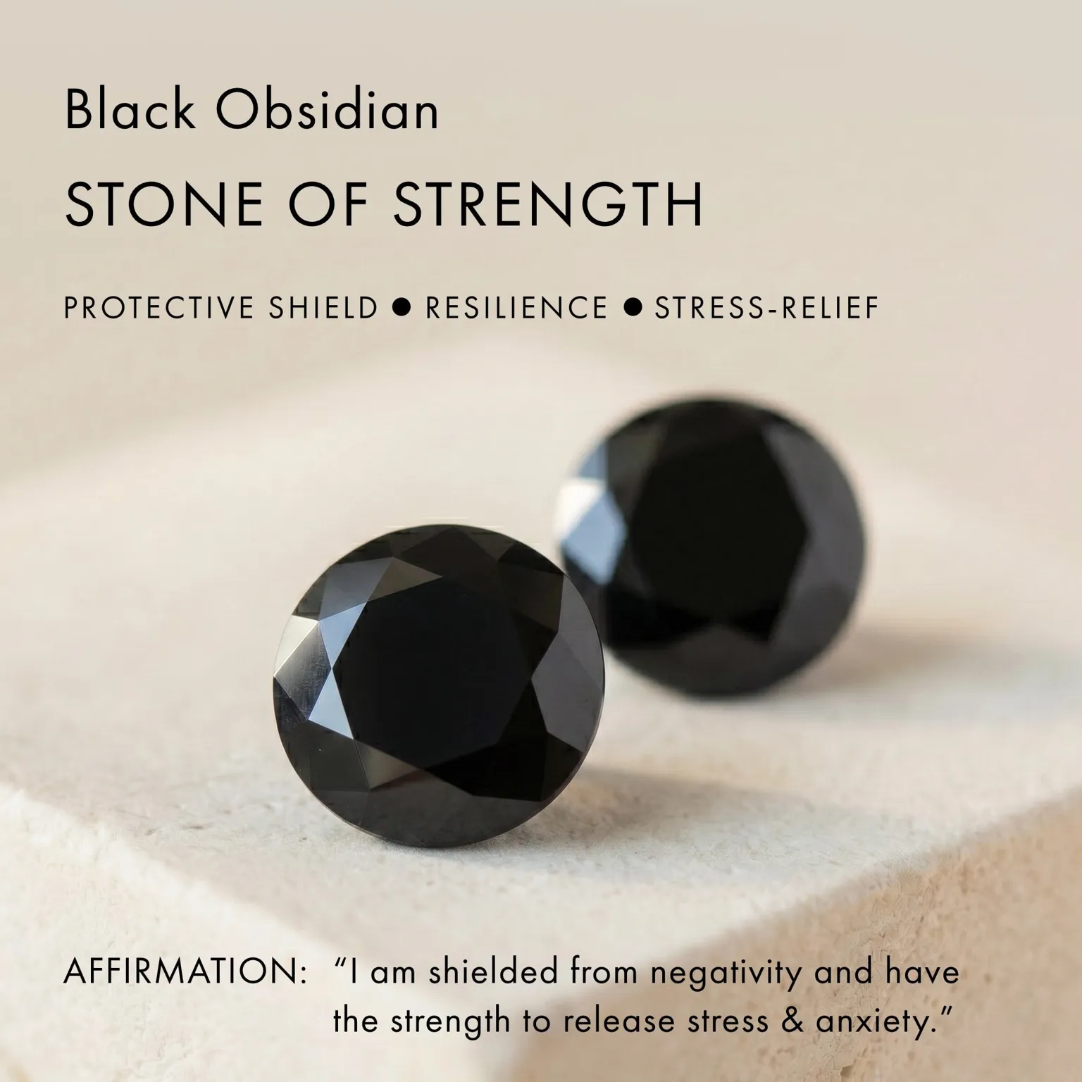 Beads Bracelet - Black Obsidian