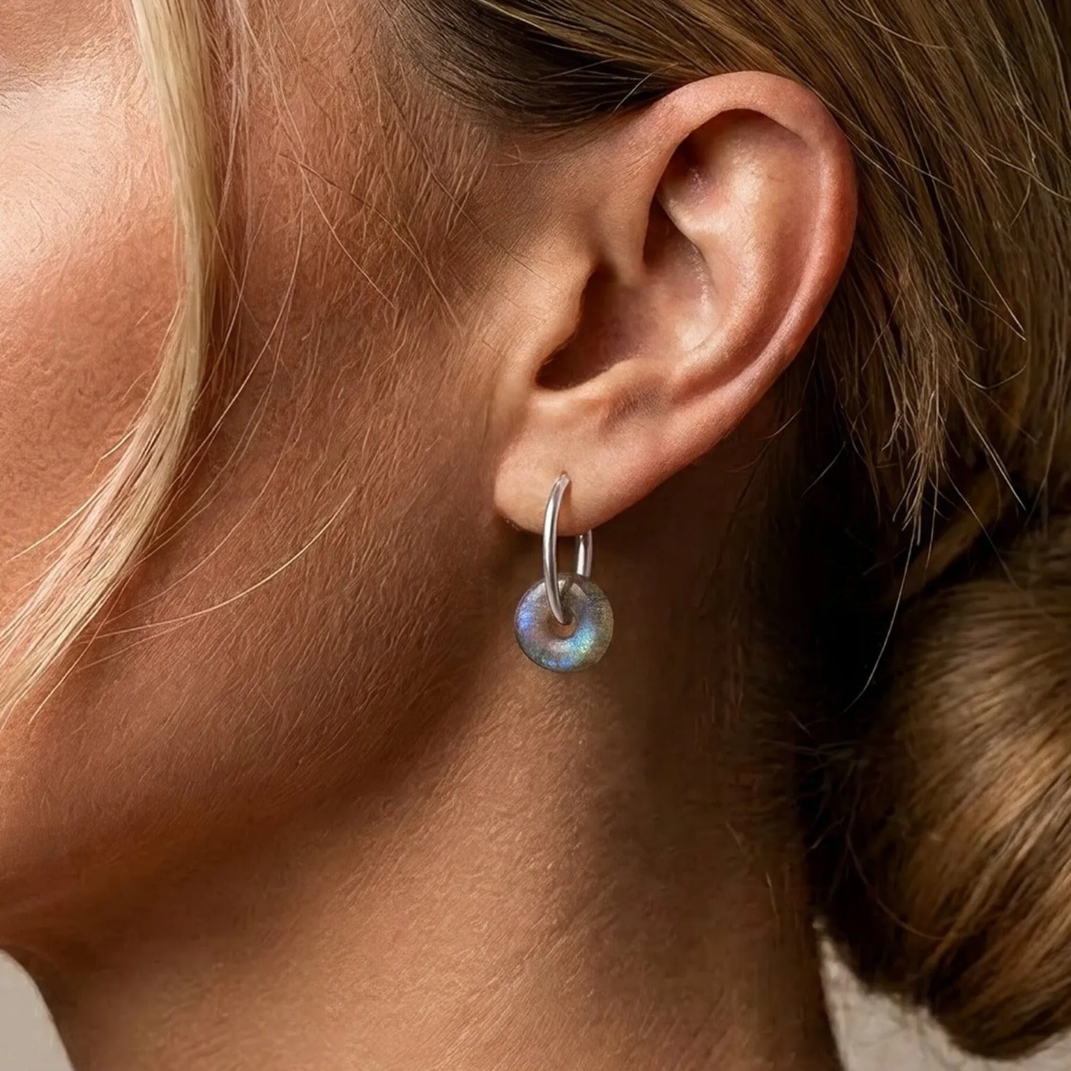 Labradorite Necklace & Hoops - Ora