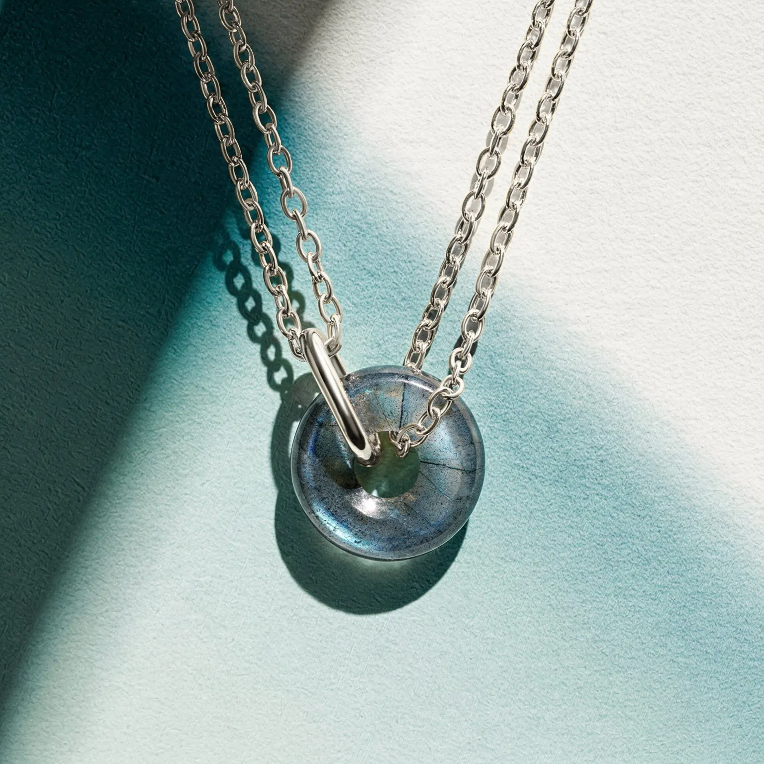 Labradorite Necklace & Hoops - Ora