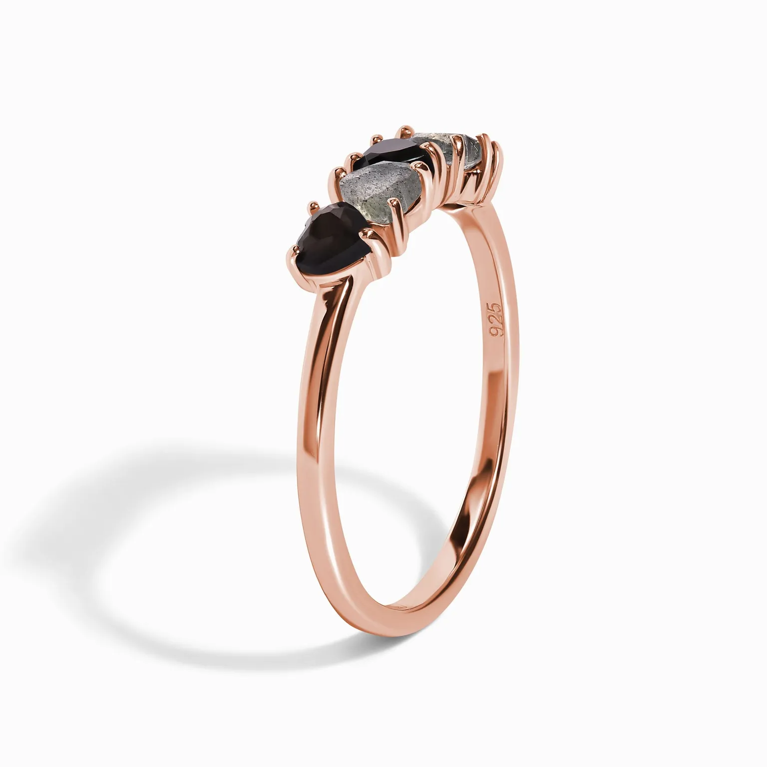 Black Obsidian Labradorite Ring - Crush