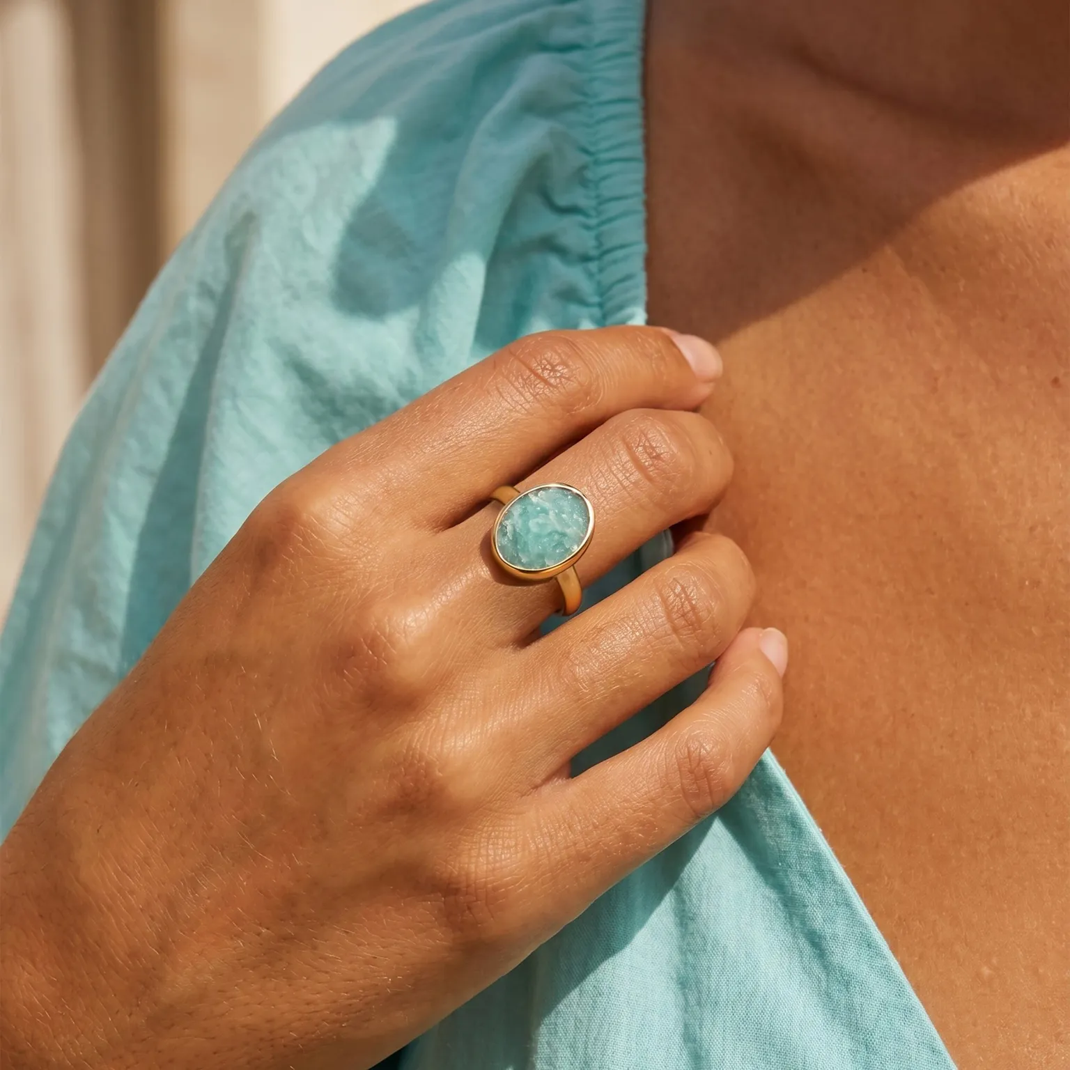 Amazonite Ring - Enfolded